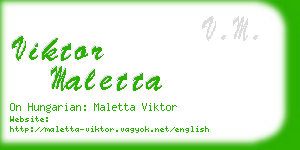viktor maletta business card